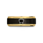 tungsten rings for her – black & gold tungsten cauldron wedding band