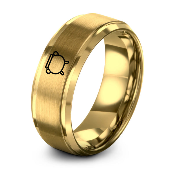 Cauldron – Tungsten Wedding Band, 8 mm, Gold Comfort-Fit Unisex