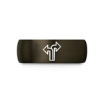 unique presents for her – gunmetal & black tungsten trail junction wedding band