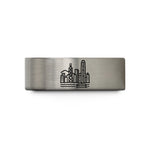 unique present sets her – blue & gray tungsten hong kong skyline wedding band