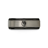 best present sets her – black & blue & gray tungsten shiba inu sunglasses wedding band