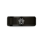 unique anniversary present ideas – black & rose gold tungsten fox print wedding band