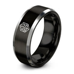 personalized jewelry for her – black & gray tungsten astrology dice ring