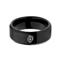 birthday presents for her – black tungsten lensatic compass wedding band