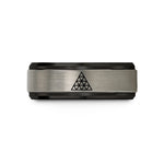 best birthday present ideas – black & gray tungsten triangle mosaic wedding band