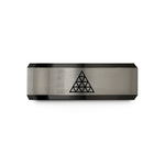 best birthday present ideas – black & silver tungsten triangle mosaic wedding band