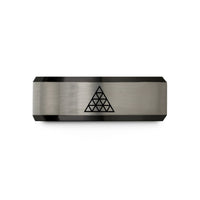 best birthday present ideas – black & silver tungsten triangle mosaic wedding band
