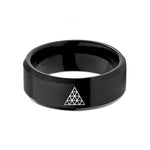 popular present rings today – black tungsten triangle mosaic wedding band