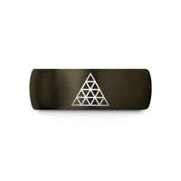 popular present rings today – gunmetal & black tungsten triangle mosaic wedding band