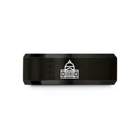 unique Christmas presents – black tungsten city hall building wedding band