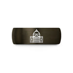holiday present ideas her – gunmetal & black tungsten city hall building wedding band