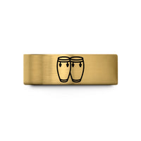 engaged her wedding ring – gold tungsten conga drums pair wedding band