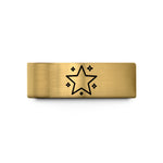 special winter presents her – gold tungsten star confetti wedding band