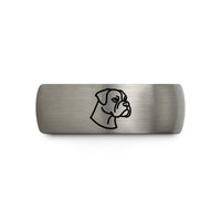 women’s day present ideas – black & silver tungsten boxer wedding band