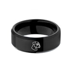 mom birthday present ideas – black tungsten boxer wedding band