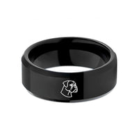 mom birthday present ideas – black tungsten boxer wedding band