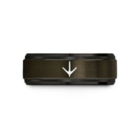 unique presents for her – gunmetal & black tungsten bird track wedding band