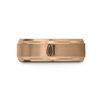 thoughtful presents for ladies – rose gold tungsten giro scraper wedding band
