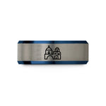 thoughtful presents for her – blue & silver tungsten santorini wedding band