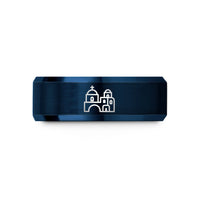special presents for ladies – blue tungsten santorini wedding band