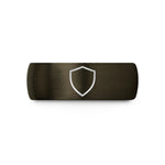 thoughtful presents for wife – gunmetal & black tungsten shield wedding band