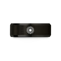 couples tungsten carbide ring – black tungsten litha sun wedding band
