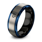 black & blue & silver tungsten scuba mask snorkel ring