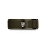 personalized present for her – gunmetal & rose gold tungsten april daisy wedding band