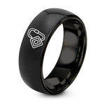 Women Unique Birthday Gifts – black tungsten deck lines carabiner ring