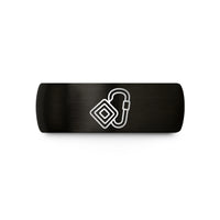 engraved presents for her – black tungsten deck lines carabiner wedding band