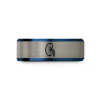 custom rings for her – blue & gray tungsten kidney wedding band
