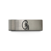 custom rings for her – blue & gray tungsten kidney wedding band