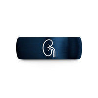 engraved presents for her – blue tungsten kidney wedding band