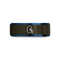personalized jewelry for her – gunmetal & blue tungsten kidney wedding band