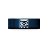 custom couples tungsten rings – blue tungsten airmail chevron border wedding band