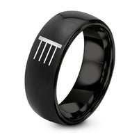 Women Valentine’s Day Gifts – black tungsten final barline ring
