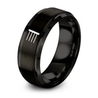 Women Valentine’s Day Gifts – black tungsten final barline ring
