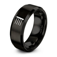 tungsten wedding band – black tungsten final barline ring