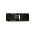 romantic present ideas – black tungsten final barline wedding band