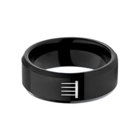tungsten wedding band – black tungsten final barline wedding band