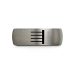 unique valentine present – silver tungsten final barline wedding band