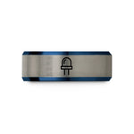 romantic presents for her – blue & silver tungsten led symbol wedding band