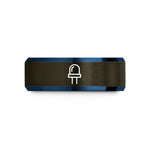 unique presents for her – gunmetal & blue tungsten led symbol wedding band