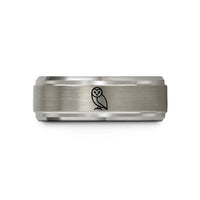 tungsten wedding ring men – gray tungsten barn owl wedding band