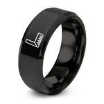 tungsten carbide ring set – black tungsten carpenters square ring