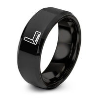 tungsten carbide ring set – black tungsten carpenters square ring