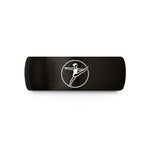 matching bands for couples – black tungsten kickline silhouette circle wedding band