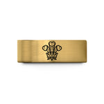 engraved promise ring set – gold tungsten wales feathers wedding band