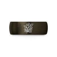 best presents for girlfriend – gunmetal & black tungsten berry branch leaves wedding band