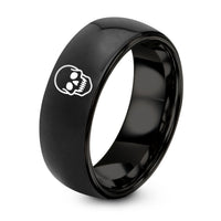 Women's Birthday Gift Ideas – black tungsten classic human skull ring